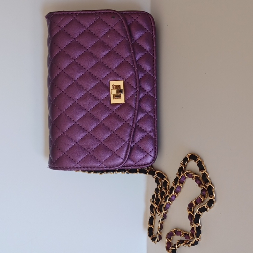 Mellow World Amanda Quilted Purple Crossbody Bag Gem